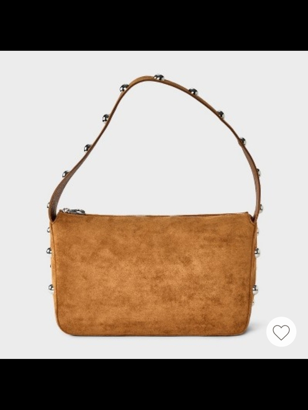 Suede Shoulder Bag in Camel Brown